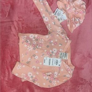 Floral Baby Outfit with Hat